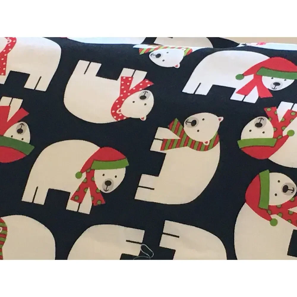 Handmade Christmas Polar Bear Toddler or Travel Pillowcase, Designer Cotton